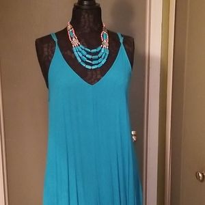 Love Stitch Teal Maxi Dress